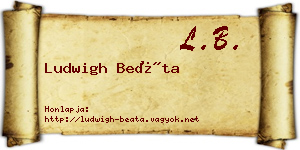Ludwigh Beáta névjegykártya
